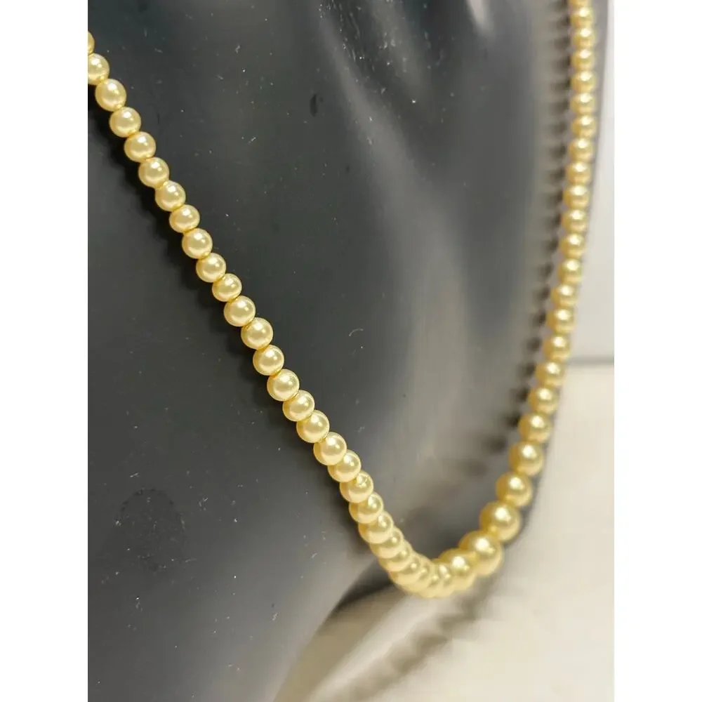 Vintage Faux Pearl Necklace Mid Century Costume Jewelry